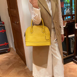 [Shrink leather] <br>round shoulders<br>color: mustard yellow