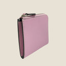 [フレンチカーフ] <br>ハーフLジップウォレット<br>color：モーヴピンク