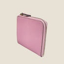 [フレンチカーフ] <br>ハーフLジップウォレット<br>color：モーヴピンク
