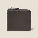 [フレンチカーフ] <br>ハーフLジップウォレット<br>color：ダークブラウン