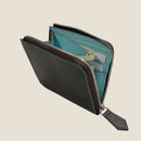 [フレンチカーフ] <br>ハーフLジップウォレット<br>color：ダークブラウン