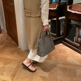 [Shrink leather] <br>round shoulders<br>color: ethane gray