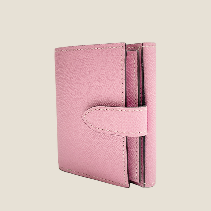 [French calf] <br>Hook -up wallet<br> Color: Mauve Pink x Off White Stitch