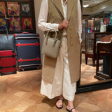 [Shrink leather]<br>postman mini shoulder<br>color: taupe