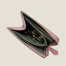 [French calf] <br>Half L zip wallet<br>color: Mauve Pink