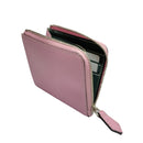 [French calf] <br>Half L zip wallet<br>color: Mauve Pink