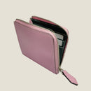 [French calf] <br>Half L zip wallet<br>color: Mauve Pink
