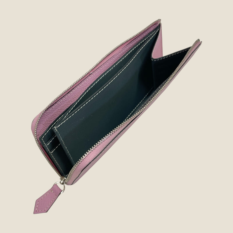 [French calf] <br>L Zip long wallet<br>color: Mauve Pink