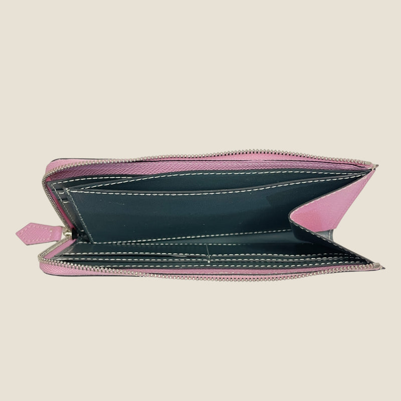 [French calf] <br>L Zip long wallet<br>color: Mauve Pink