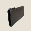 [フレンチカーフ] <br>Lジップロングウォレット<br>color：ダークブラウン