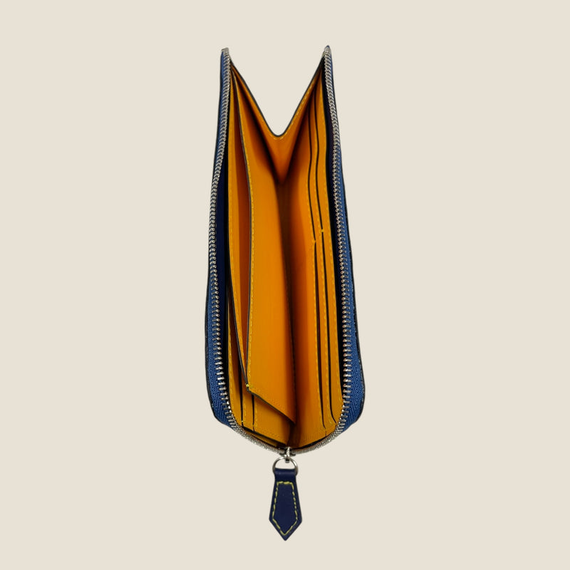 [藍染め] <br>Lジップロングウォレット