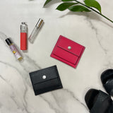 [French calf] <br>mini snap wallet<br>color: black