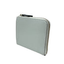 [French calf] <br>Half L zip wallet<br>color: Ice gray