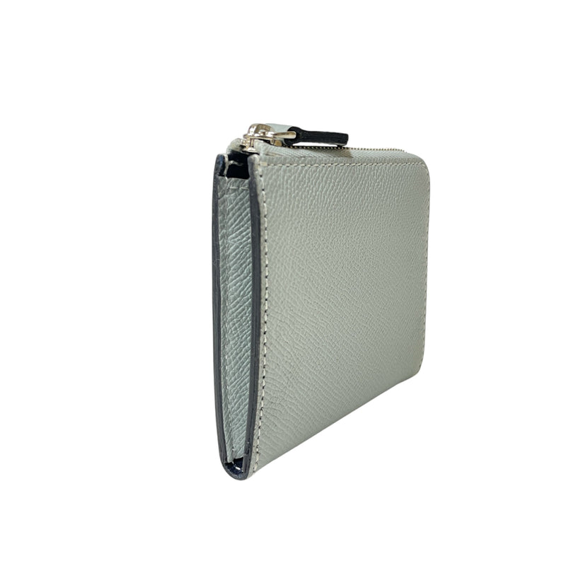 [French calf] <br>Half L zip wallet<br>color: Ice gray