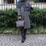 [Shrink leather]<br>Athena shoulder bag<br>color: ethane gray