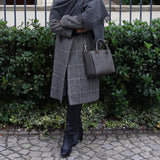 [Shrink leather]<br>Athena shoulder bag<br>color: ethane gray