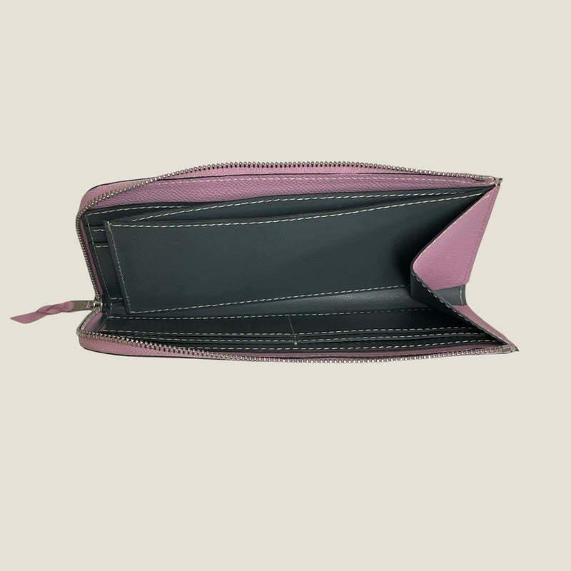 [French calf] <br>L Zip long wallet<br>color: Mauve Pink