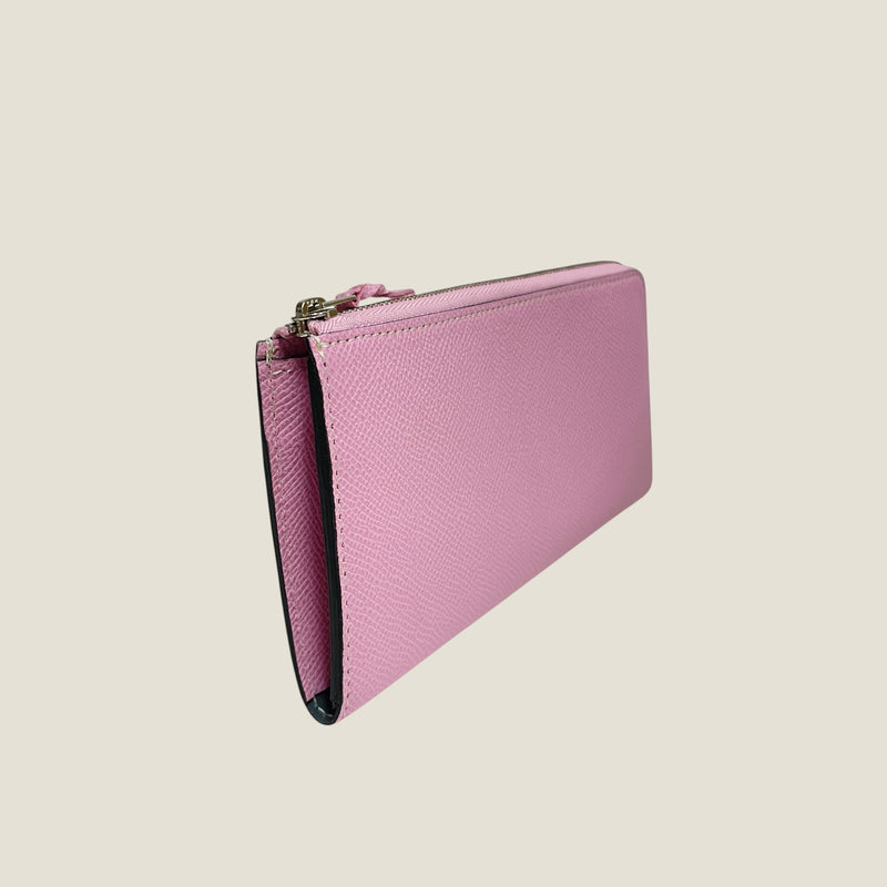 [French calf] <br>L Zip long wallet<br>color: Mauve Pink