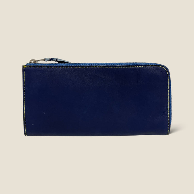 [Indigo dyed] <br>L Zip long wallet