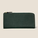 [フレンチカーフ] <br>Lジップロングウォレット<br>color：ダークグリーン