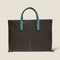 [French calf] <br>Belsy tote bag<br>color: Dark Brown x Aqua Blue