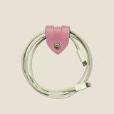 [French calf] <br>cord clip<br>color: mauve pink
