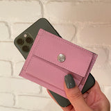 [French calf] <br>mini snap wallet<br>color: mauve pink