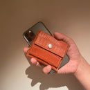 [Color Crocodile] <br> Mini Snap Wallet <br> Color: Orange