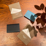 [French calf] <br>Thread gusset card case<br>color: taupe