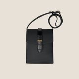 [Taurillon Lagoon x Crocodile]<br>voyage shoulder<br>color: black