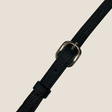 [Taurillon Lagoon x Crocodile]<br>voyage shoulder<br>color: black