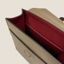 [シュリンクレザー×クロコパターンレザー]<br>ヴォヤージュサコッシュ<br>color：トープ