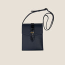 [シュリンクレザー×クロコパターンレザー]<br>ヴォヤージュサコッシュ<br>color：ネイビー