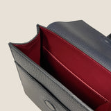 [Shrink leather x croco pattern leather]<br>voyage shoulder<br>color: navy