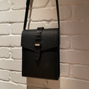 [シュリンクレザー×クロコパターンレザー]<br>ヴォヤージュサコッシュ<br>color：ブラック