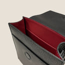 [シュリンクレザー×クロコパターンレザー]<br>ヴォヤージュサコッシュ<br>color：ブラック