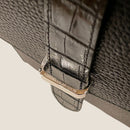 [シュリンクレザー×クロコパターンレザー]<br>ヴォヤージュサコッシュ<br>color：ブラック