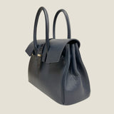 [Shrink leather x croco pattern leather]<br>Voyage M bag<br>color: navy