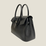 [Shrink leather x croco pattern leather]<br>Voyage M bag<br>color: black<br>[Scheduled to arrive in early August]