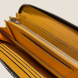 [藍染めクロコダイル] <br>ラウンドジップロング＜スタンダード＞<br>【ご予約受付中：お届け目安３ヶ月程】