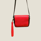 [Shrink leather]<br>medallion tassel keychain<br>color: blood orange
