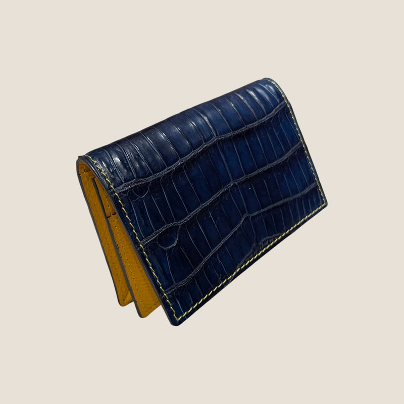 藍染めクロコダイル] 通しマチカードケース – BROOKLYN MUSEUM