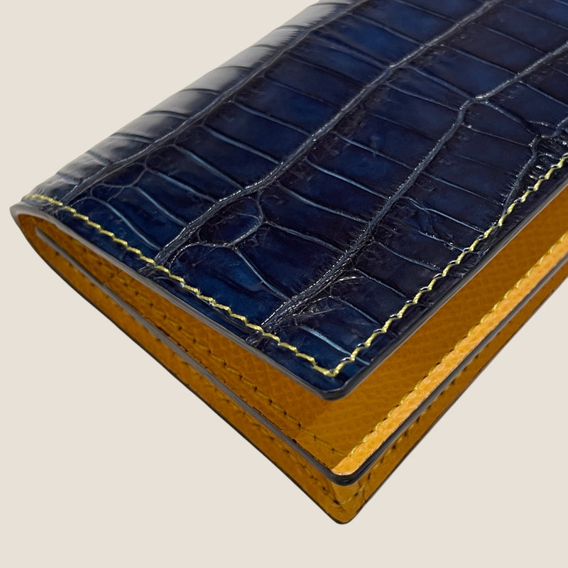 藍染めクロコダイル] 通しマチカードケース – BROOKLYN MUSEUM