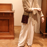 [Croc pattern]<br>Box sacoche L<br>color: dark brown