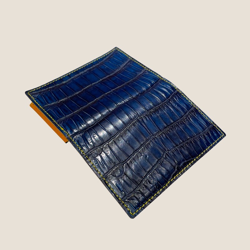 藍染めクロコダイル] 通しマチカードケース – BROOKLYN MUSEUM