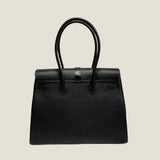 [Shrink leather x croco pattern leather]<br>Voyage L bag<br>color: black