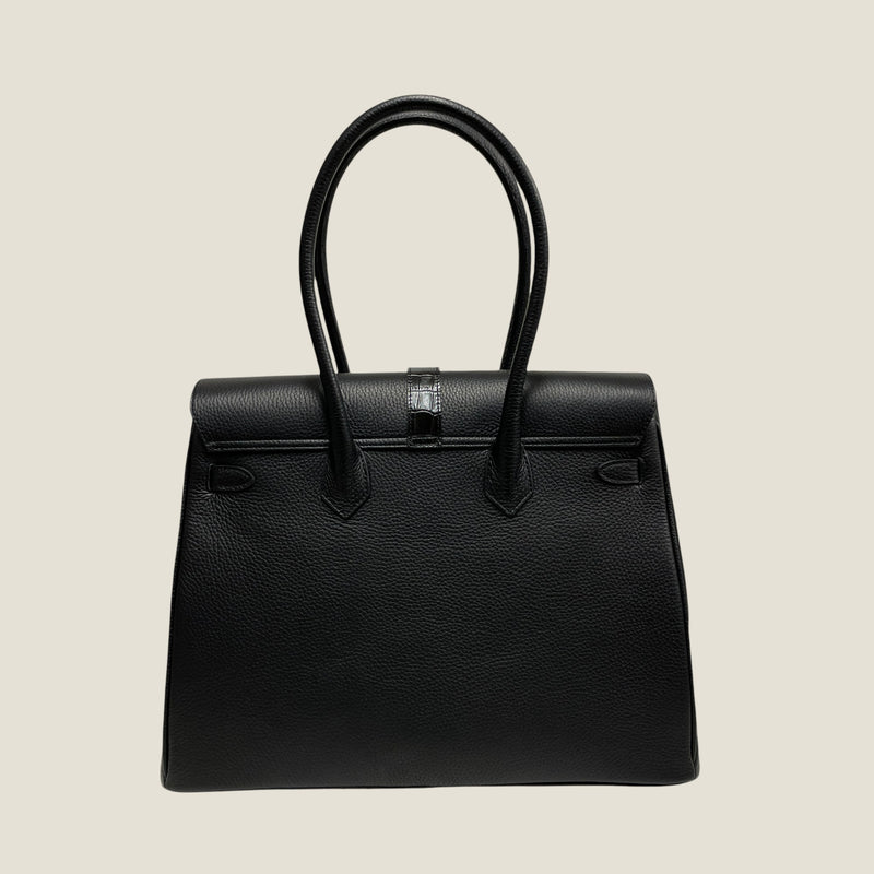 [シュリンクレザー]<br>ヴォヤージュLバッグ<br>color：ブラック<br>【１２月中旬入荷予定】