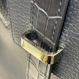 [Shrink leather x croco pattern leather]<br>Voyage L bag<br>color: navy