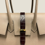[Shrink leather x croco pattern leather]<br>Voyage L bag<br>color: taupe