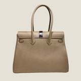 [Shrink leather x croco pattern leather]<br>Voyage L bag<br>color: taupe